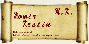Momir Krstin vizit kartica